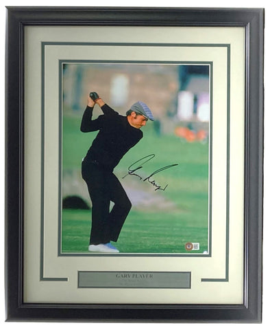 Gary Player Signed Framed 11x14 PGA Golf Photo BAS BD59609