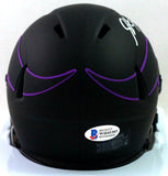 Steve Hutchinson Signed Vikings Eclipse Mini Helmet W/ HOF- Beckett W *Silver