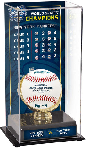 New York Yankees 2000 WS Champs Display Case with Series Listing Image
