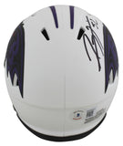 Ravens Ray Lewis Authentic Signed Lunar Speed Mini Helmet w/ Black Sig BAS Wit