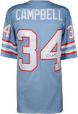 FRMD Earl Campbell Oilers Signed Mitchell & Ness Light Replica Jersey "HOF"