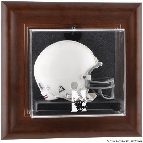 Northwestern Wildcats Brown Framed Wall-Mountable Mini Helmet Case