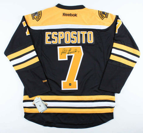 Phil Esposito Signed Boston Bruins Reebok NHL Licensed Jersey (COJO COA)