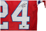 Ty Law Autographed/Signed Pro Style Red XL Jersey HOF Beckett 35676