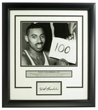 Wilt Chamberlain Framed 8x10 Warriors 100 Point Photo w/Laser Engraved Signature