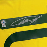 Framed Autographed/Signed Ricardo Kaka 33x42 Brazil Yellow Soccer Jersey BAS COA
