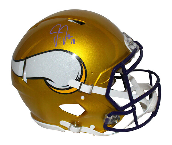 Justin Jefferson Autographed Minnesota Vikings Authentic Flash Helmet BAS 34487
