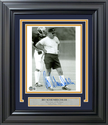 Bo Schembechler Autographed Signed Framed 8x10 Photo Michigan Beckett #BB79332