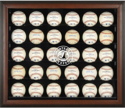 Montreal Expos Logo Brown Framed 30-Ball Display Case-Fanatics