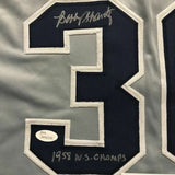 Autographed/Signed BOBBY SHANTZ "1958 WS Champs" New York Jersey JSA COA