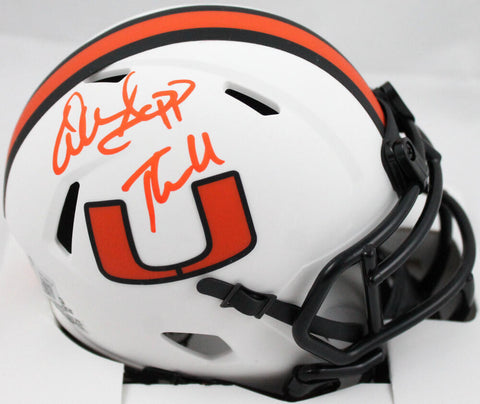 Warren Sapp Signed Miami Hurricanes Lunar Speed Mini Helmet w/The U-BeckettWHolo