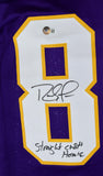Randy Moss Autographed Purple Pro Style Jersey w/Straight Cash-Beckett W Holo