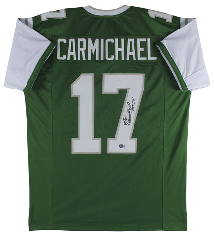 Harold Carmichael "HOF 20" Authentic Signed Green Pro Style Jersey BAS Witnessed