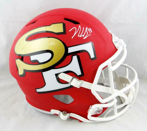 Nick Bosa Signed San Francisco 49ers F/S AMP Speed Helmet- Beckett Auth *White