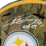 Rod Woodson Steelers Signed Camo Alternate Replica Helmet & "HOF 2009" Insc