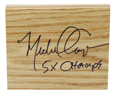 Michael Cooper (LAKERS) Signed 5x6 Floor Piece w/5x Champs - (SCHWARTZ COA)