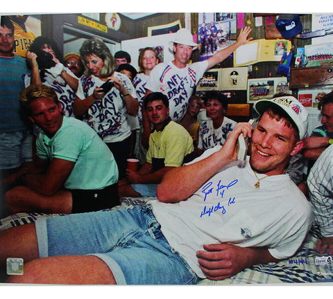 Brett Favre Signed Green Bay Packers 16x20 Photo - Phone - with Insc LE 4/44