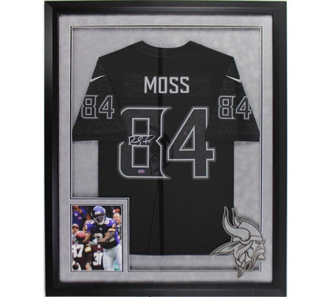 Randy Moss Signed Minnesota Vikings LED Framed Nike Limited Black Jersey
