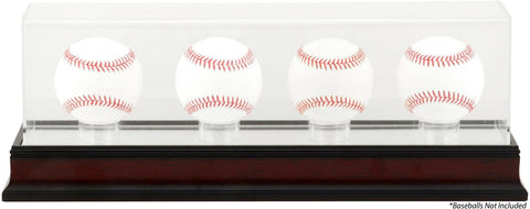 Antique Mahogany Four Baseball Display Case - Fanatics