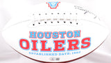 Warren Moon Autographed Houston Oilers Logo Football w/HOF - Beckett W Hologram