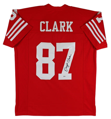 Dwight Clark Authentic Signed Red Pro Style Jersey Autographed BAS Witnessed