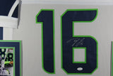 TYLER LOCKETT (Seahawks white SKYLINE) Signed Autographed Framed Jersey JSA