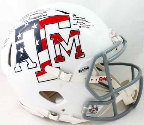 Johnny Manziel Signed A&M Stars & Stripes Authentic Helmet w/5 Insc - JSA W Auth