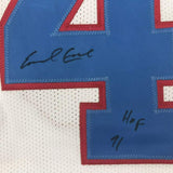 Framed Autographed/Signed Earl Campbell HOF 33x42 Houston White Jersey JSA COA