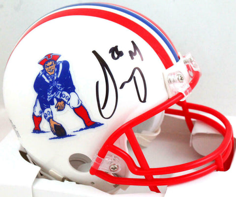 Sony Michel Autographed New England Patriots 90-92 Mini Helmet- Beckett W *Black