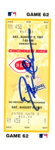 Deion Sanders Signed Cincinnati Reds 8/9/1997 vs Dodgers Ticket BAS 37229