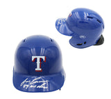 Jose Canseco Signed Texas Rangers Rawlings Current MLB Mini Helmet w- "89 WS Cha