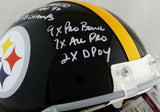 Jack Lambert Signed F/S Steelers 63-76 TB ProLine Helmet w/ Stats- JSA W Auth *W