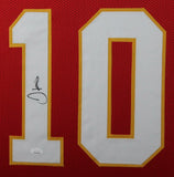 TYREEK HILL (Chiefs red SKYLINE) Signed Autographed Framed Jersey JSA