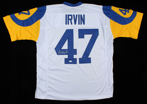 LeRoy Irvin Signed Rams Jersey (JSA Holo) Los Angeles Defensive Back 1980-1989