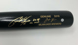 CHRISTIAN YELICH Autographed Brewers "2018 NL MVP" Game Model Bat STEINER