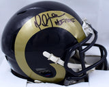 Marshall Faulk Autographed Rams 00-16 TB Speed Mini Helmet W/ HOF- BA W HOLO