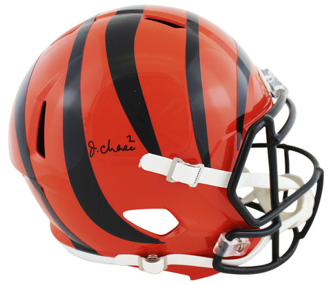 Bengals Ja'Marr Chase Authentic Signed Full Size Speed Rep Helmet BAS Witnessed