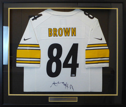 STEELERS ANTONIO BROWN AUTOGRAPHED FRAMED WHITE NIKE JERSEY BECKETT 130316