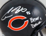 Cole Kmet Autographed Chicago Bears Mini Helmet w/Bear Down-Beckett W Hologram