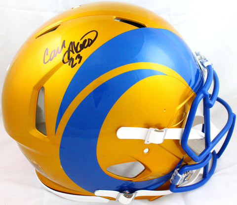 Cam Akers Autographed LA Rams F/S Flash Speed Authentic Helmet-Beckett W Holo