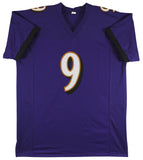 Justin Tucker Authentic Signed Purple Pro Style Jersey Autographed BAS Witnessed