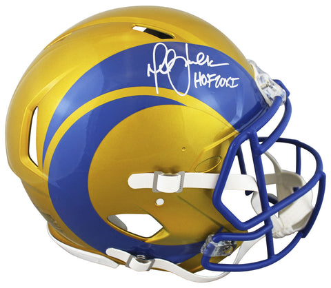 Rams Marshall Faulk HOF 20XI Signed Flash Full Size Speed Proline Helmet BAS Wit