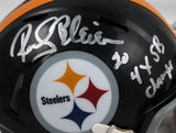 Rocky Bleier Signed Steelers 63-76 Speed Mini Helmet w/4x SB Champs-BeckettWHolo