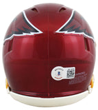 Cardinals Kurt Warner Signed Flash Speed Mini Helmet w/ Yellow Sig BAS Witnessed