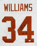 Ricky Williams Autographed White College Jersey W/ HT 98- JSA Witnessed Auth *4