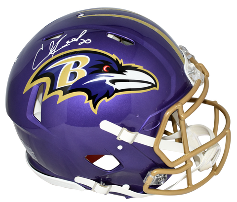 ED REED SIGNED AUTOGRAPHED BALTIMORE RAVENS AUTHENTIC FLASH HELMET BECKETT