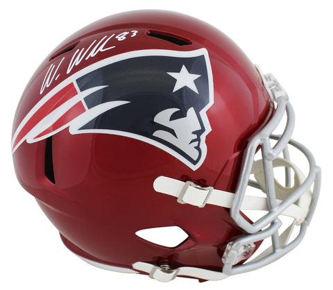 Patriots Wes Welker Authentic Signed Flash Full Size Speed Rep Helmet BAS Wit