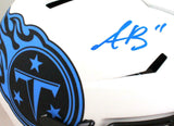 AJ Brown Signed Tennessee Titans SpeedFlex Lunar F/S Helmet- Beckett W*LT BLUE