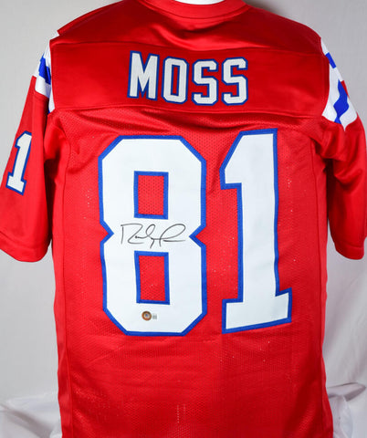 Randy Moss Autographed Red Pro Style Jersey - Beckett W Hologram *Black