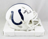 Edgerrin James Autographed Colts Flat White Mini Helmet - JSA W Auth *Black